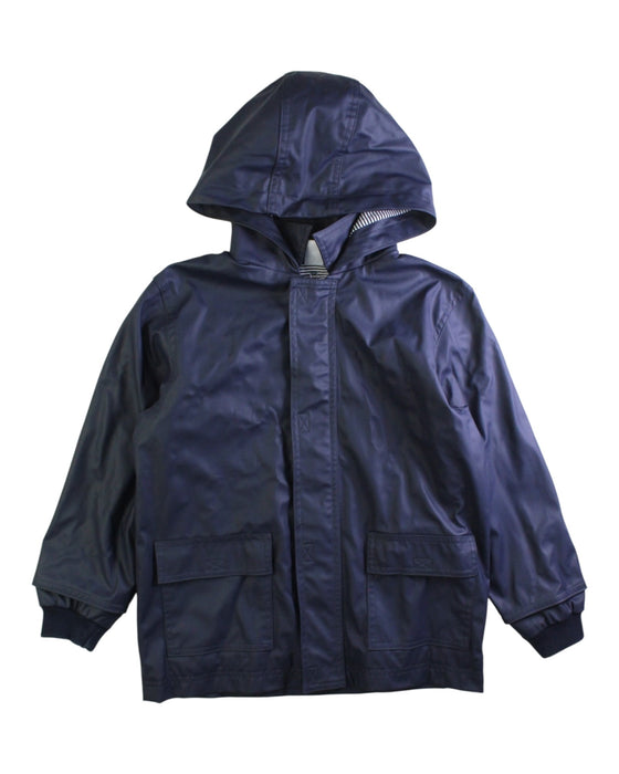 A Navy Rain Jackets from Petit Bateau in size 6T for neutral. (Front View)