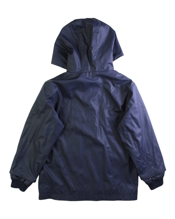 A Navy Rain Jackets from Petit Bateau in size 6T for neutral. (Back View)