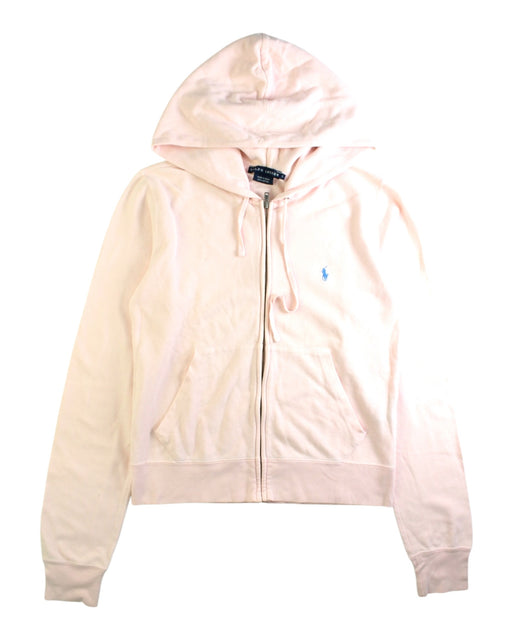 A Pink Zippered Sweatshirts from Ralph Lauren in size 8Y for girl. (Front View)