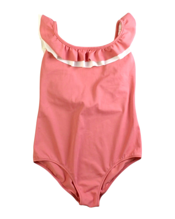A Pink Swimsuits from Folpetto in size 7Y for girl. (Front View)