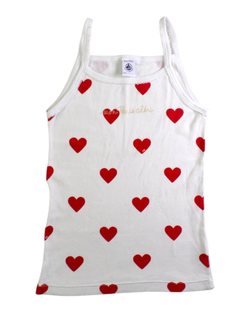 A White Sleeveless Tops from Petit Bateau in size 8Y for girl. (Front View)