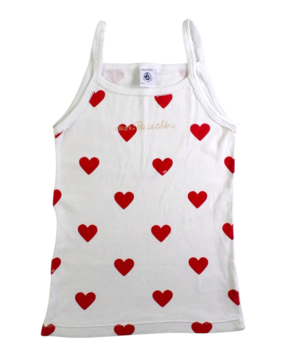 A White Sleeveless Tops from Petit Bateau in size 8Y for girl. (Front View)