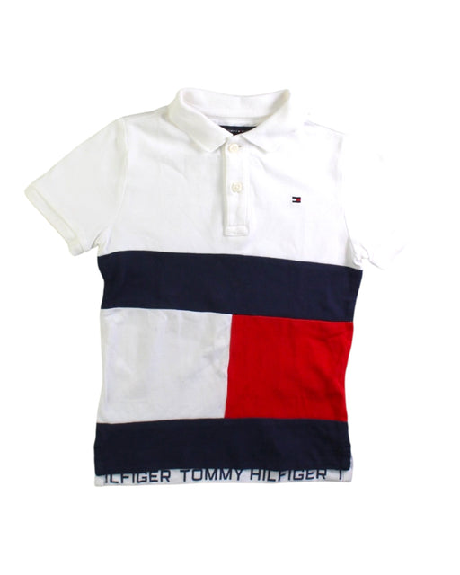 A White Short Sleeve Polos from Tommy Hilfiger in size 3T for boy. (Front View)