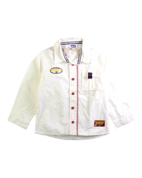 A White Long Sleeve Shirts from Chicco in size 3T for boy. (Front View)