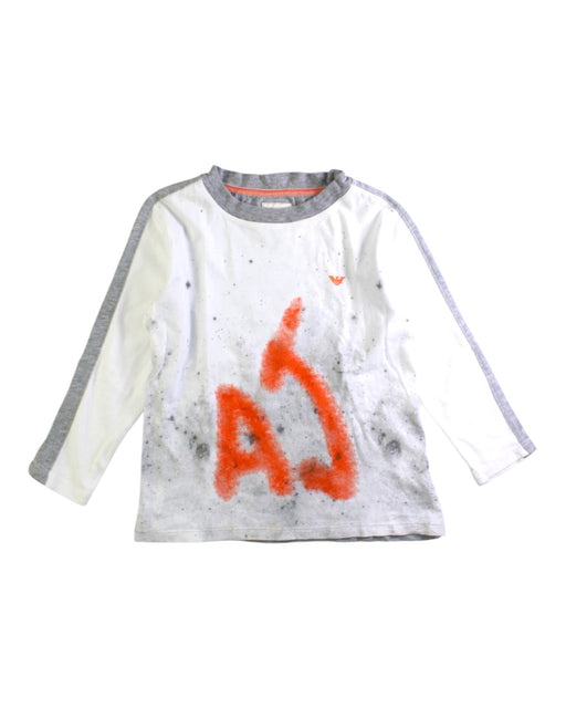 A White Long Sleeve Tops from Armani in size 4T for boy. (Front View)