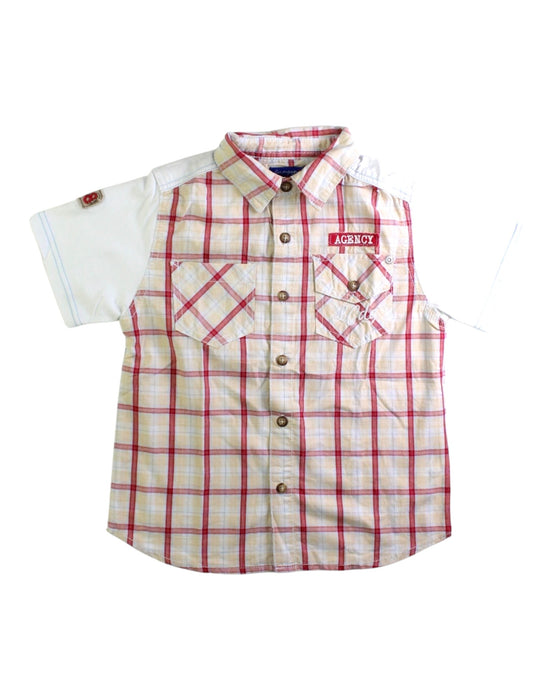 A Red Short Sleeve Shirts from La Compagnie des Petits in size 4T for boy. (Front View)