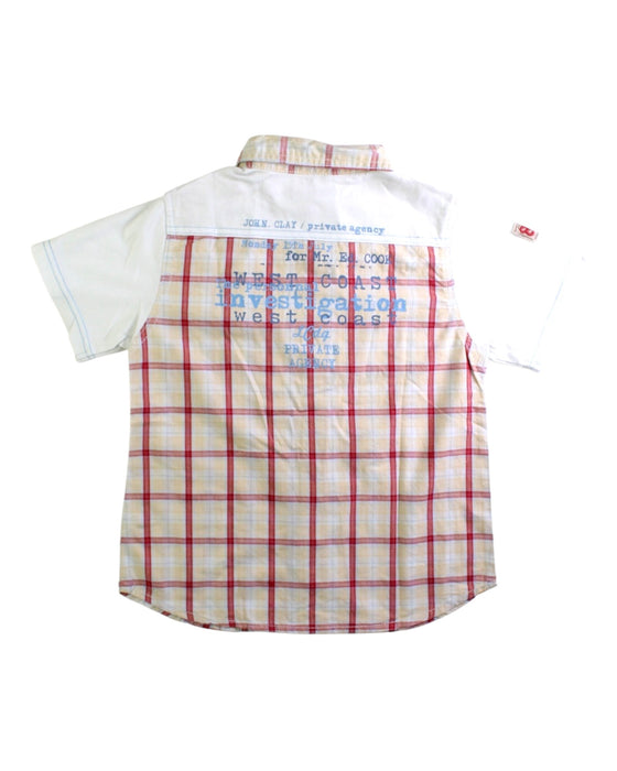 A Red Short Sleeve Shirts from La Compagnie des Petits in size 4T for boy. (Back View)