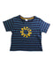 A Navy Short Sleeve T Shirts from Petit Bateau in size 4T for boy. (Front View)