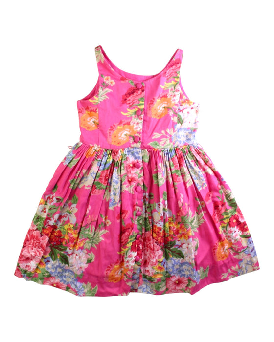 A Pink Sleeveless Dresses from Polo Ralph Lauren in size 5T for girl. (Back View)