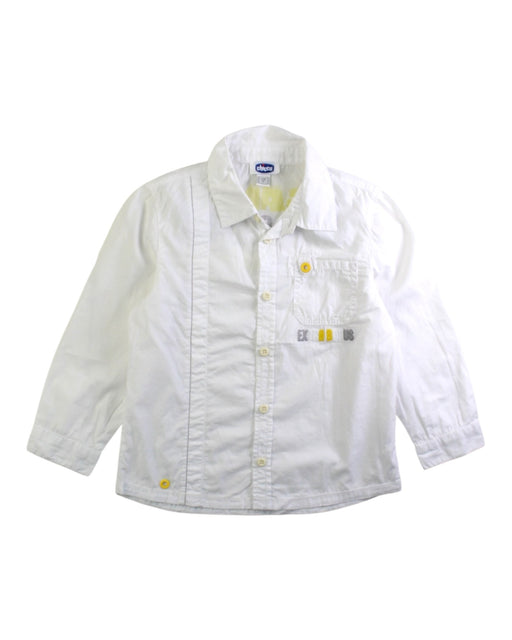 A White Long Sleeve Shirts from Chicco in size 4T for boy. (Front View)