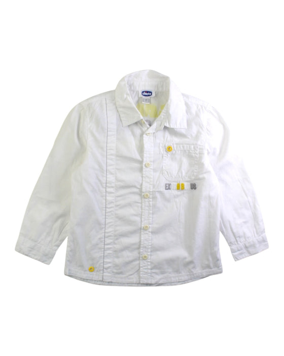 A White Long Sleeve Shirts from Chicco in size 4T for boy. (Front View)