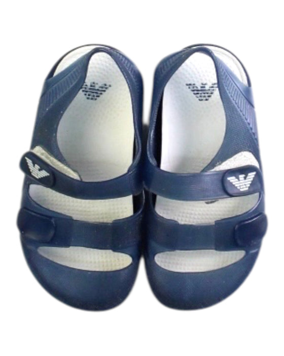 A Navy Sandals from Armani in size 3T for boy. (Back View)