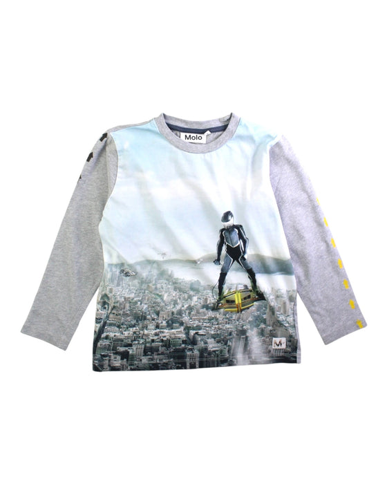 A Grey Long Sleeve T Shirts from Molo in size 6T for boy. (Front View)