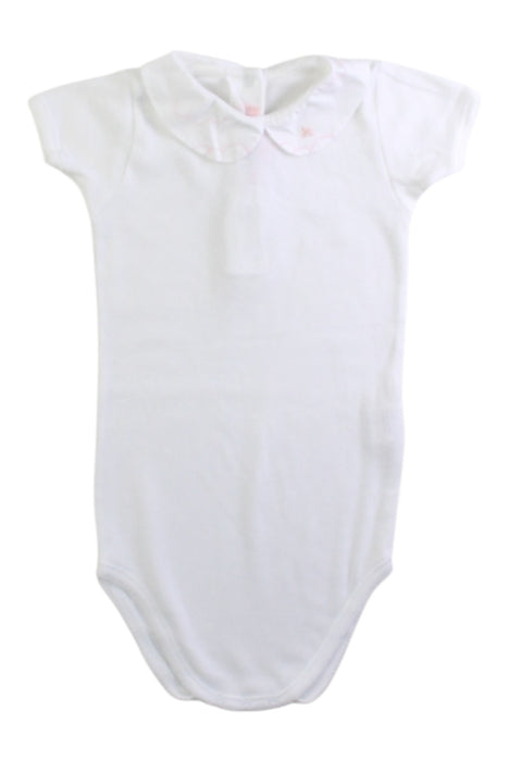 A White Short Sleeve Bodysuits from Bonpoint in size 12-18M for girl. (Front View)