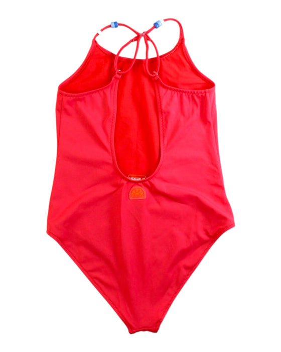 A Red Swimsuits from Sundek in size 10Y for girl. (Back View)