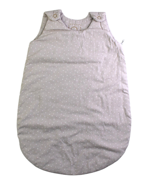 A Taupe Sleepsacs from Numero 74 in size 12-18M for neutral. (Front View)