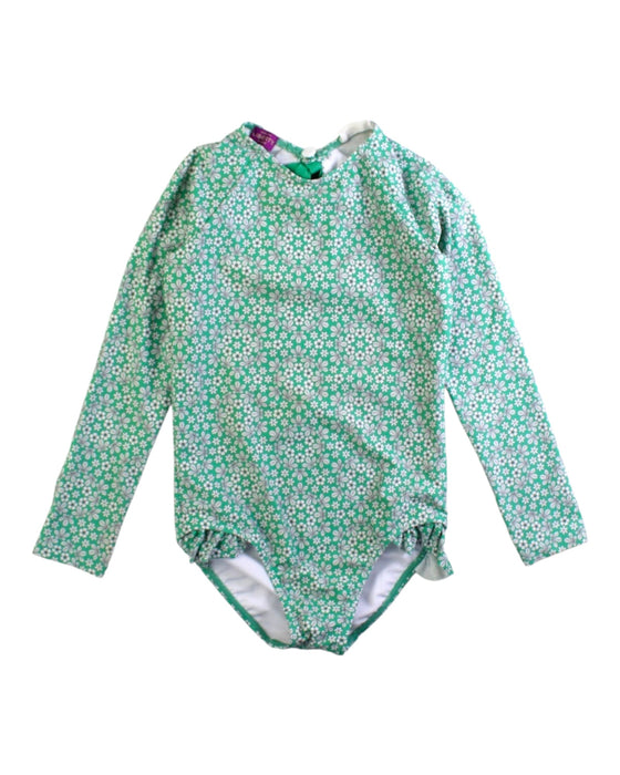 A Green Swimsuits from Minnow in size 5T for girl. (Front View)