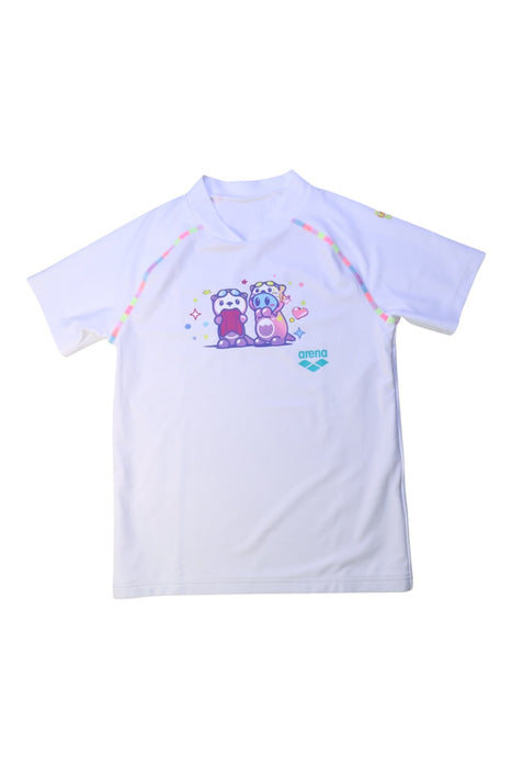 A White Rash Guards from Arena in size 12Y for girl. (Front View)