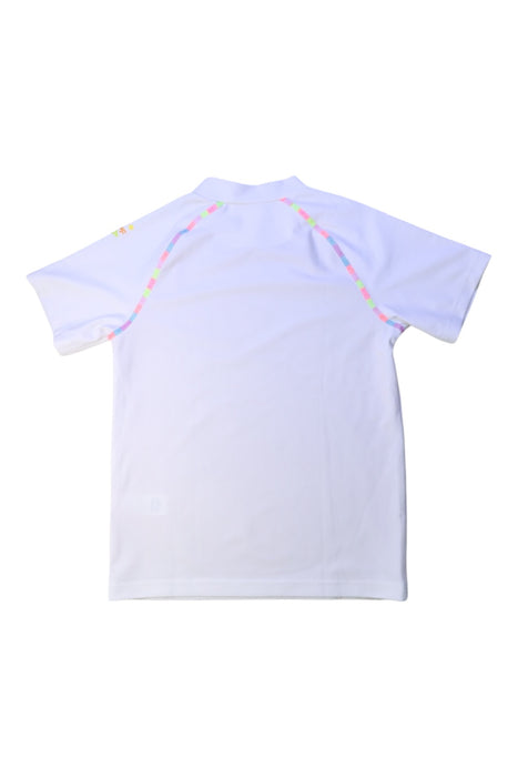 A White Rash Guards from Arena in size 12Y for girl. (Back View)