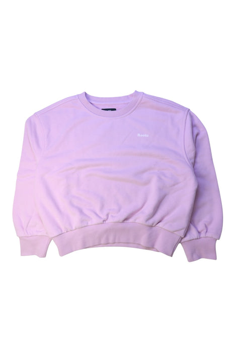 A Pink Crewneck Sweatshirts from Roots in size 7Y for girl. (Front View)