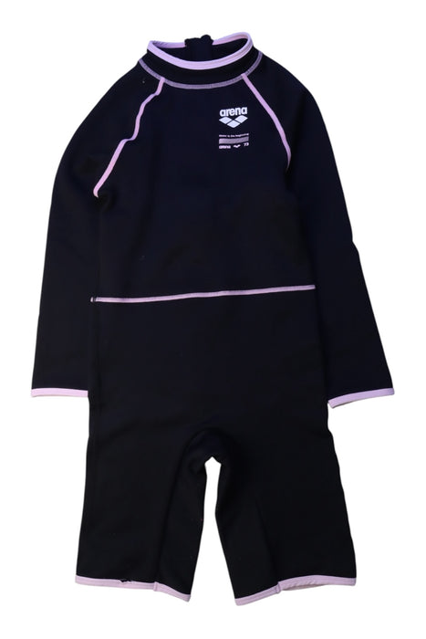 A Black Wetsuits from Arena in size 10Y for girl. (Front View)