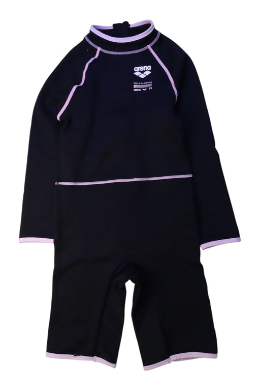 A Black Wetsuits from Arena in size 10Y for girl. (Front View)