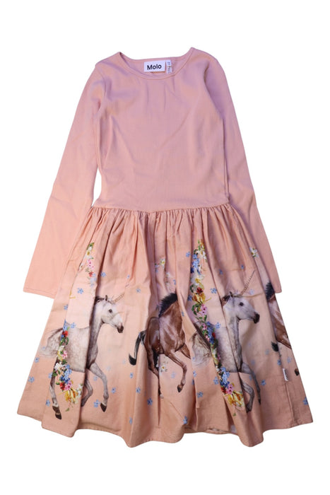 A Pink Long Sleeve Dresses from Molo in size 9Y for girl. (Front View)