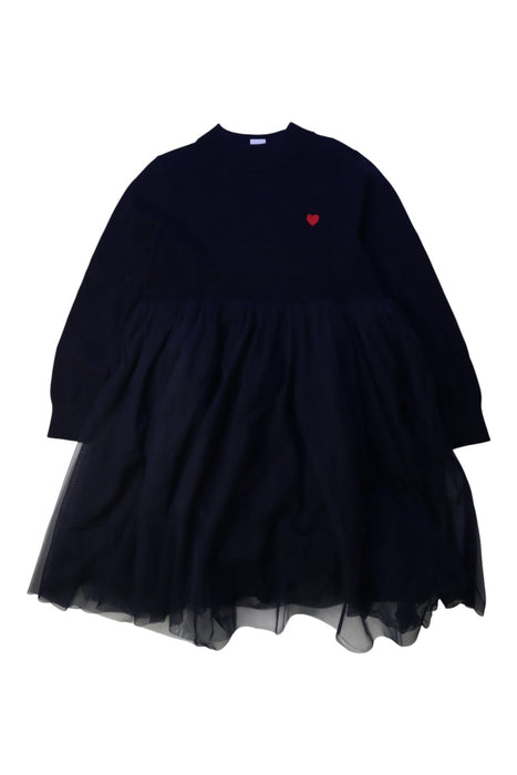 A Black Long Sleeve Dresses from Petit Bateau in size 10Y for girl. (Front View)