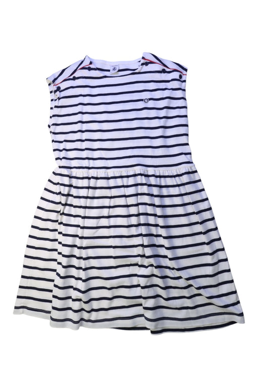 A White Sleeveless Dresses from Petit Bateau in size 10Y for girl. (Front View)