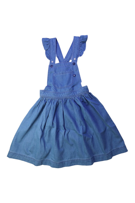 A Blue Overall Dresses from Petit Bateau in size 10Y for girl. (Front View)