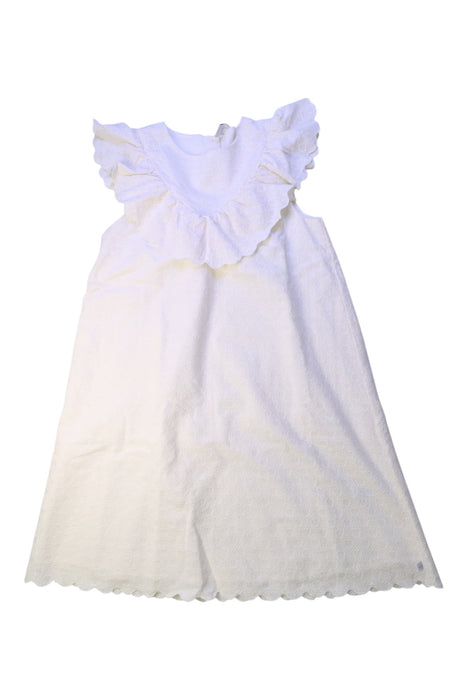 A White Sleeveless Dresses from Petit Bateau in size 10Y for girl. (Front View)