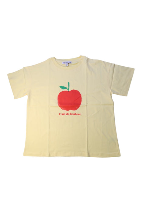 A Yellow Short Sleeve T Shirts from Emile et Ida in size 12Y for girl. (Front View)