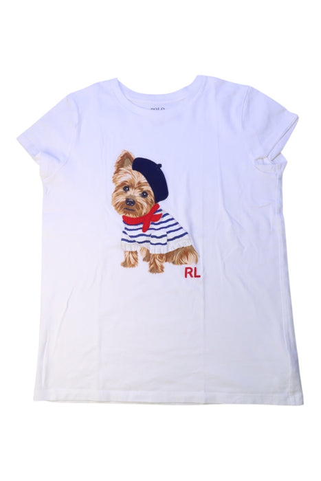 A White Short Sleeve T Shirts from Polo Ralph Lauren in size 12Y for girl. (Front View)