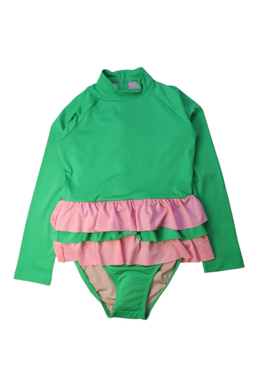 A Green Rash Guards from Coolibar in size 10Y for girl. (Front View)