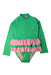 A Green Rash Guards from Coolibar in size 10Y for girl. (Front View)