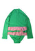 A Green Rash Guards from Coolibar in size 10Y for girl. (Back View)