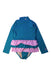 A Teal Rash Guards from Coolibar in size 7Y for girl. (Front View)