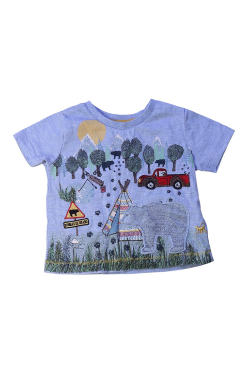 A Blue Short Sleeve Tops from Monsoon in size 3-6M for boy. (Front View)