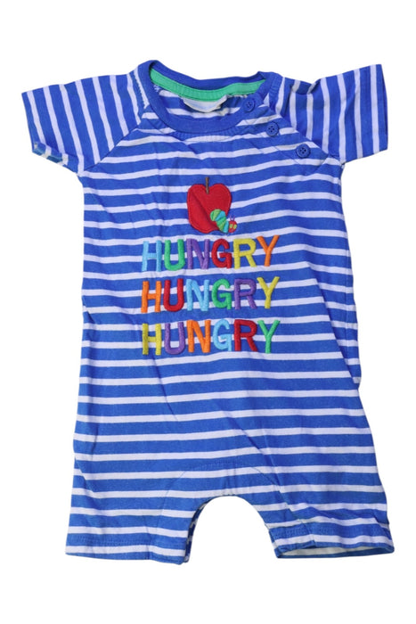 A Blue Short Sleeve Rompers from Jojo Maman Bébé in size 3-6M for boy. (Front View)