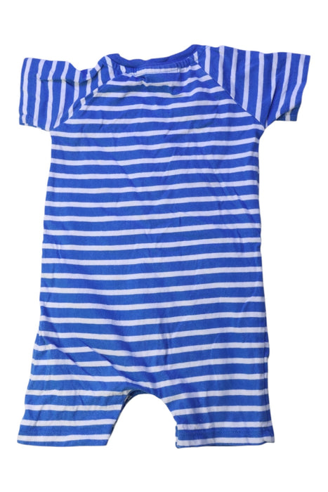 A Blue Short Sleeve Rompers from Jojo Maman Bébé in size 3-6M for boy. (Back View)