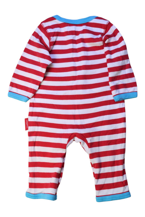 A Red Long Sleeve Rompers from Toby Tiger in size 3-6M for boy. (Back View)