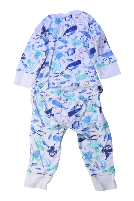 A Blue Onesies from Petit Bateau in size 0-3M for boy. (Back View)