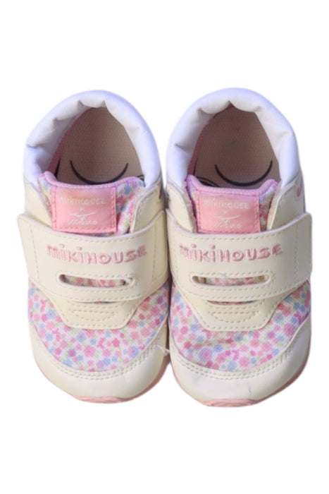 A Pink Sneakers from Miki House x Mizuno in size 18-24M for girl. (Back View)