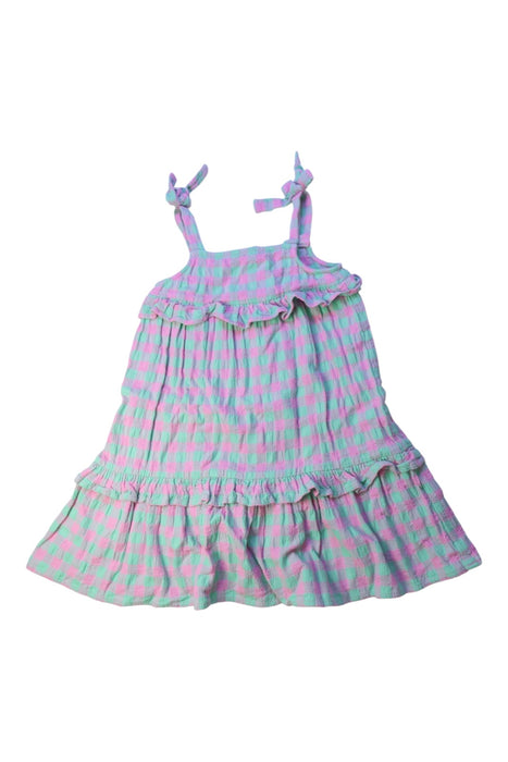A Pink Sleeveless Dresses from Seed in size 5T for girl. (Front View)