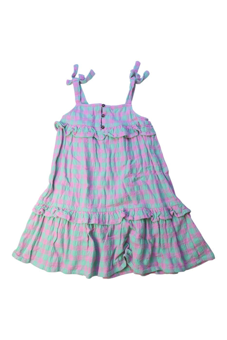 A Pink Sleeveless Dresses from Seed in size 5T for girl. (Back View)