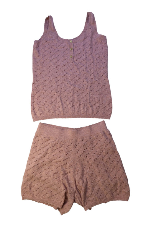 A Pink Shorts Sets from Excuse My French in size 10Y for girl. (Front View)
