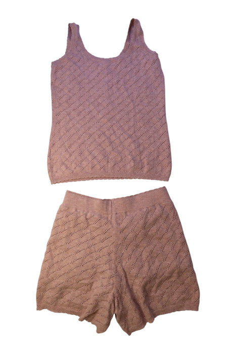 A Pink Shorts Sets from Excuse My French in size 10Y for girl. (Back View)