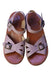 A Pink Sandals from Young Soles in size 7Y for girl. (Back View)