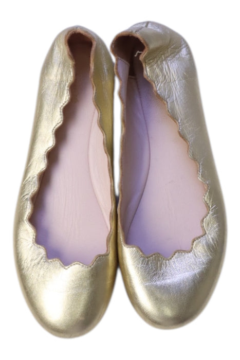 A Gold Flats from Chloe in size 6T for girl. (Back View)