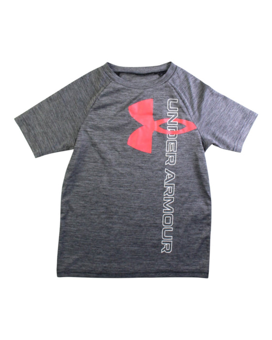 A Grey Short Sleeve T Shirts from Under Armour in size 7Y for neutral. (Front View)